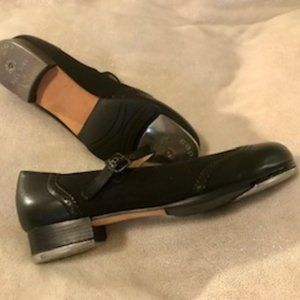 Capezio leather / fabric tap shoes, black mary jane